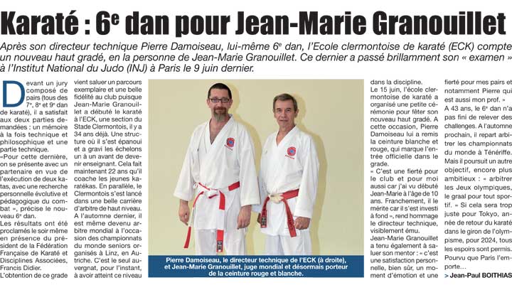 Info Magazine - Presse Karaté Clermont-Ferrand Auvergne